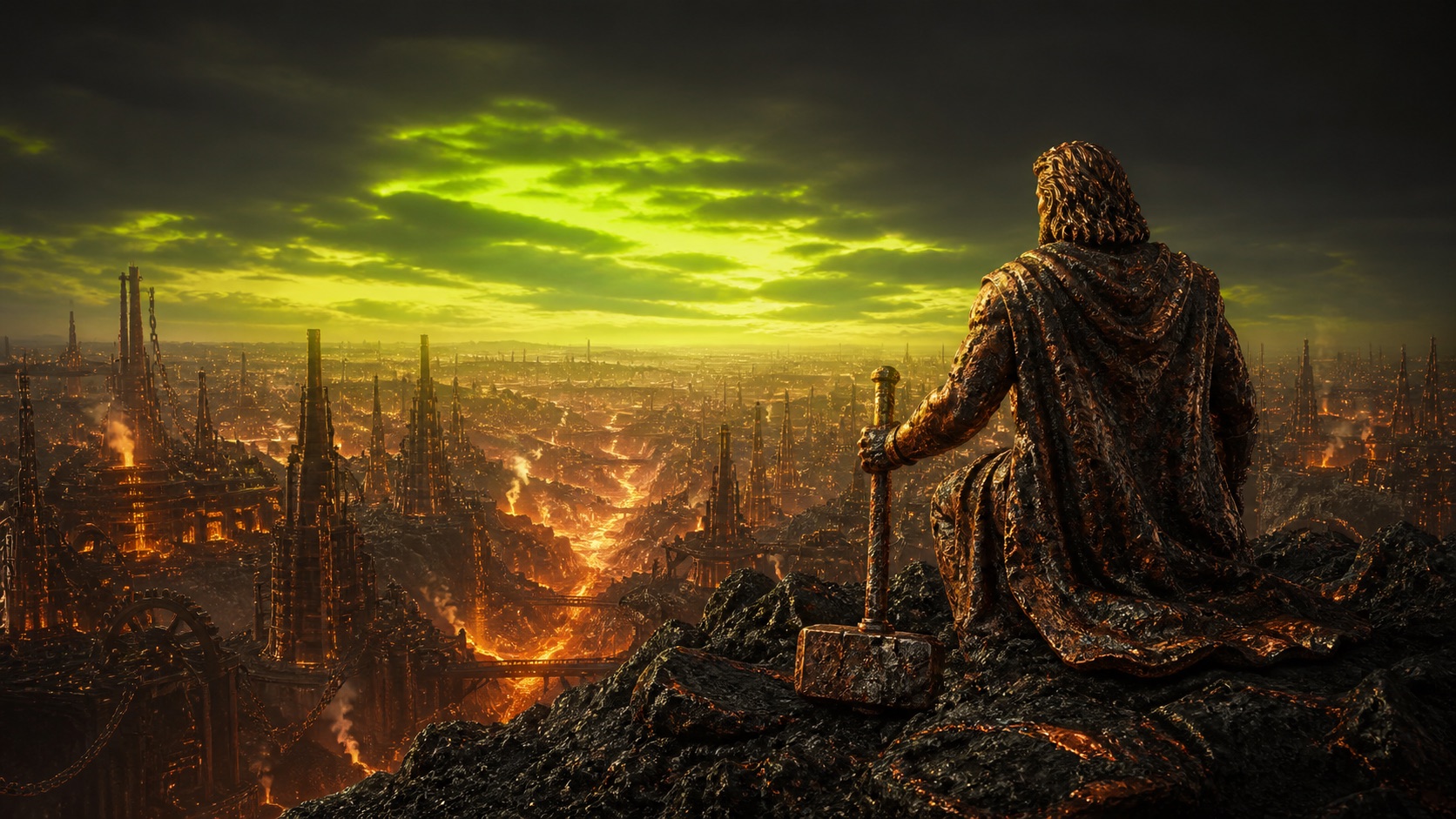 Copper Vlad overlooking the forge empire